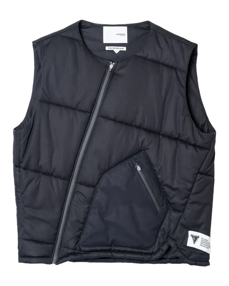 Yoshio Kubo zip-up padded gilet - Schwarz Schwarz