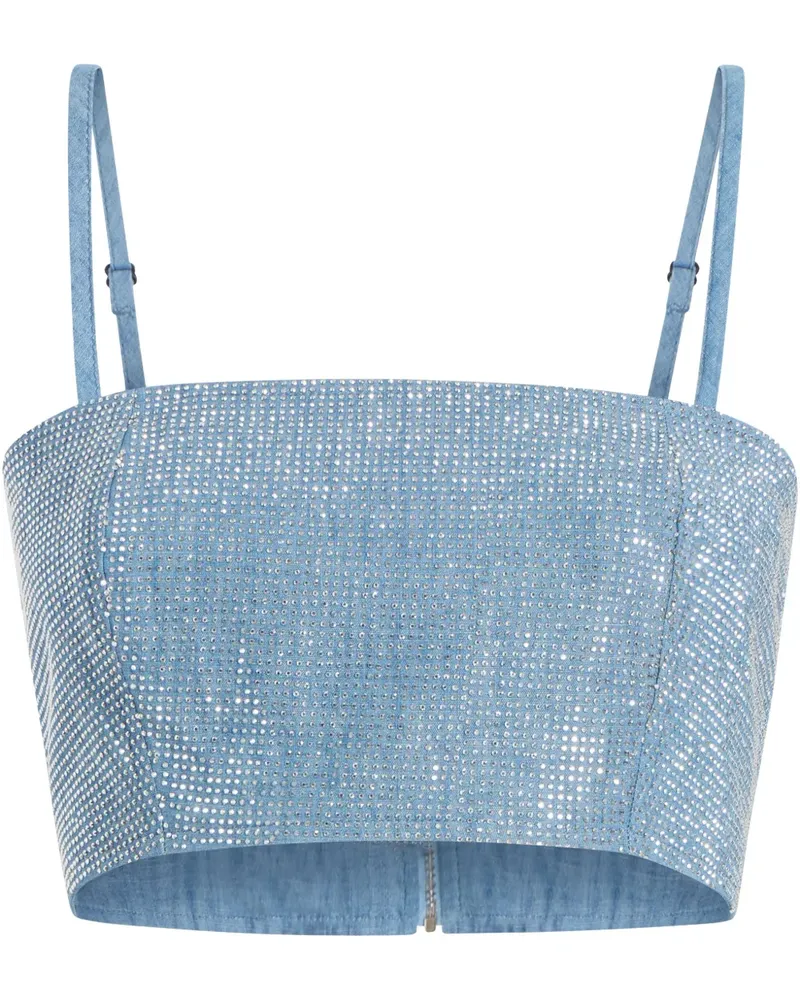 Cinq à Sept Cropped-Oberteil mit Perlen - Blau Blau