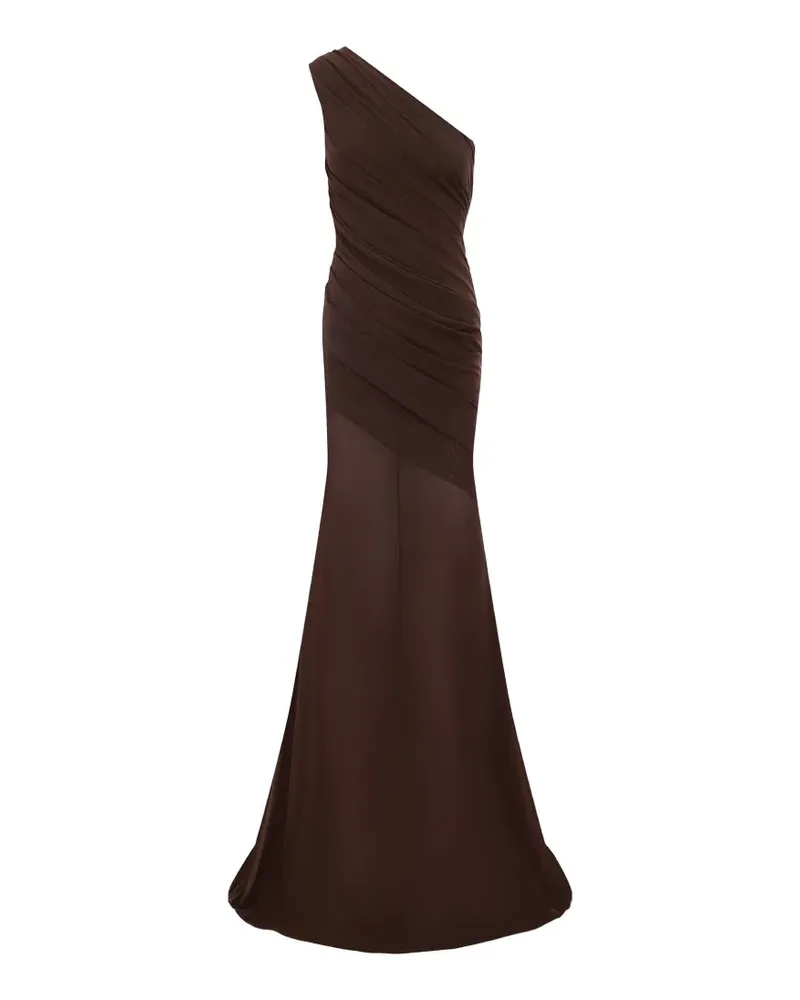 Alex Perry one-shoulder ruched gown - Braun Braun