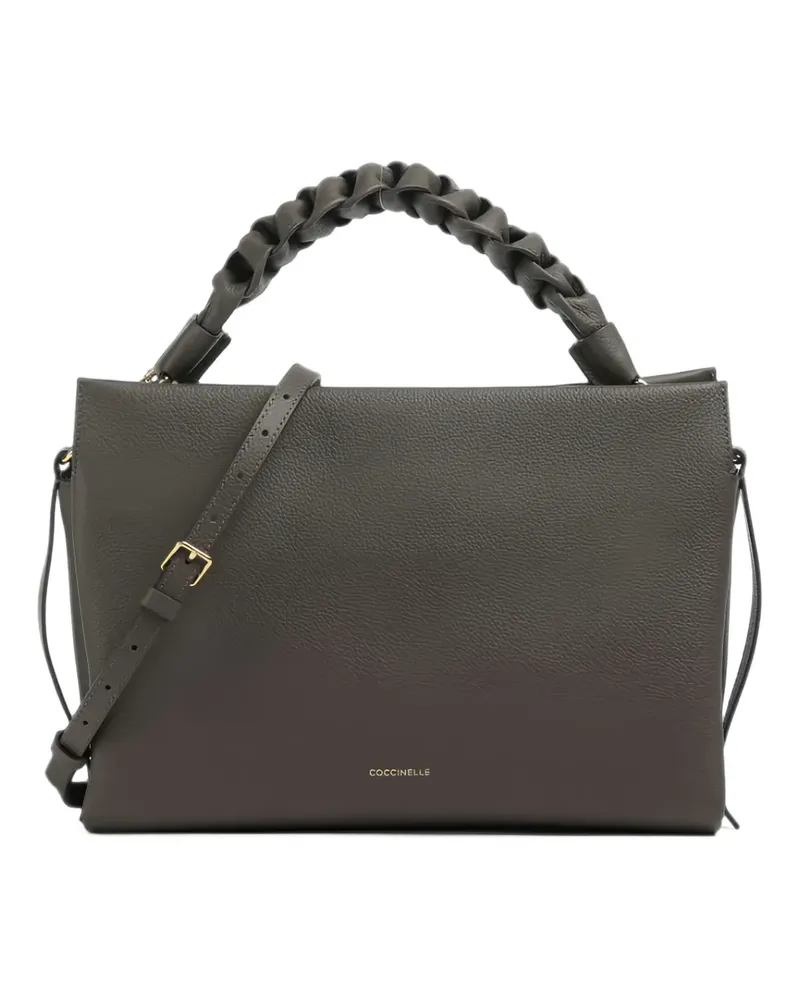 Coccinelle medium Boheme braided-handle leather shoulder bag - Grau Grau