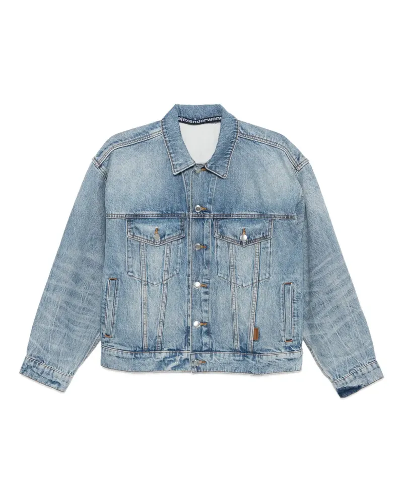 Alexander Wang Jacke im Distressed-Look - Blau Blau