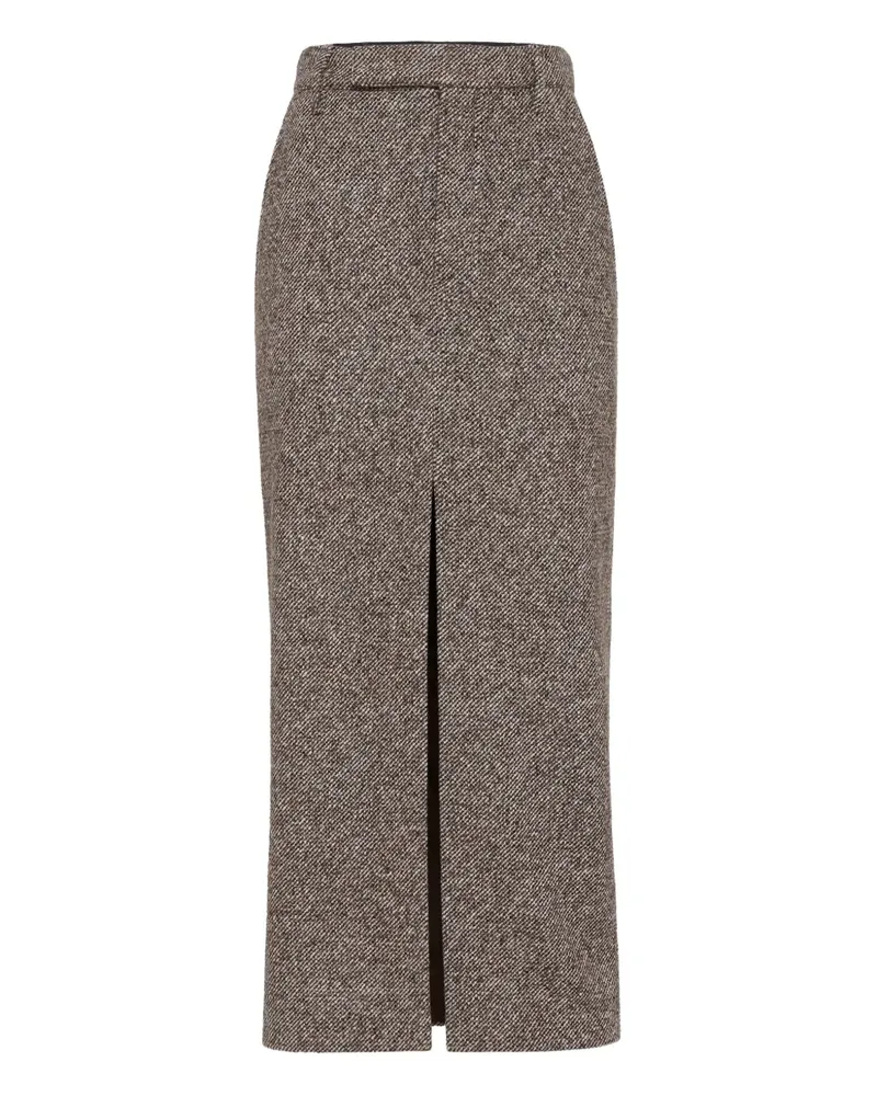 Brunello Cucinelli Bleistift-Maxirock mit Schlitz - Braun Braun
