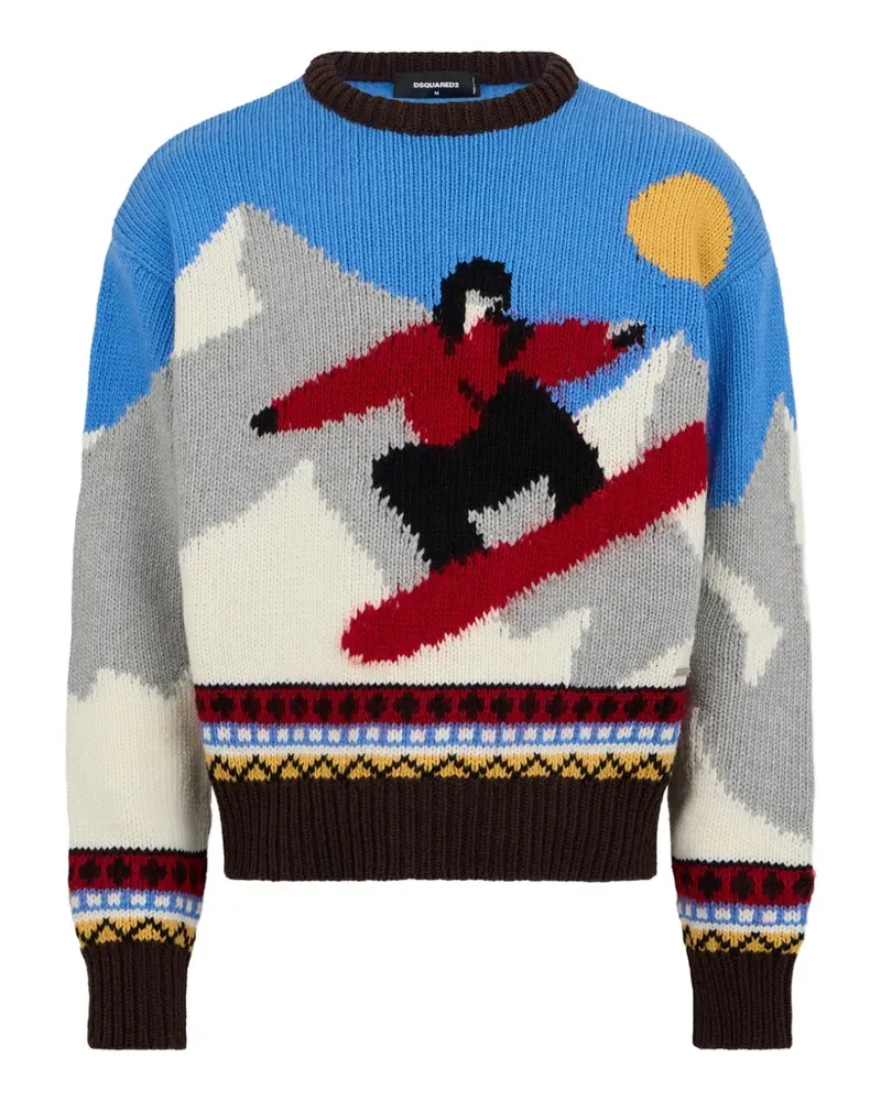 Dsquared2 Snowy Dream Intarsien-Pullover - Blau Blau