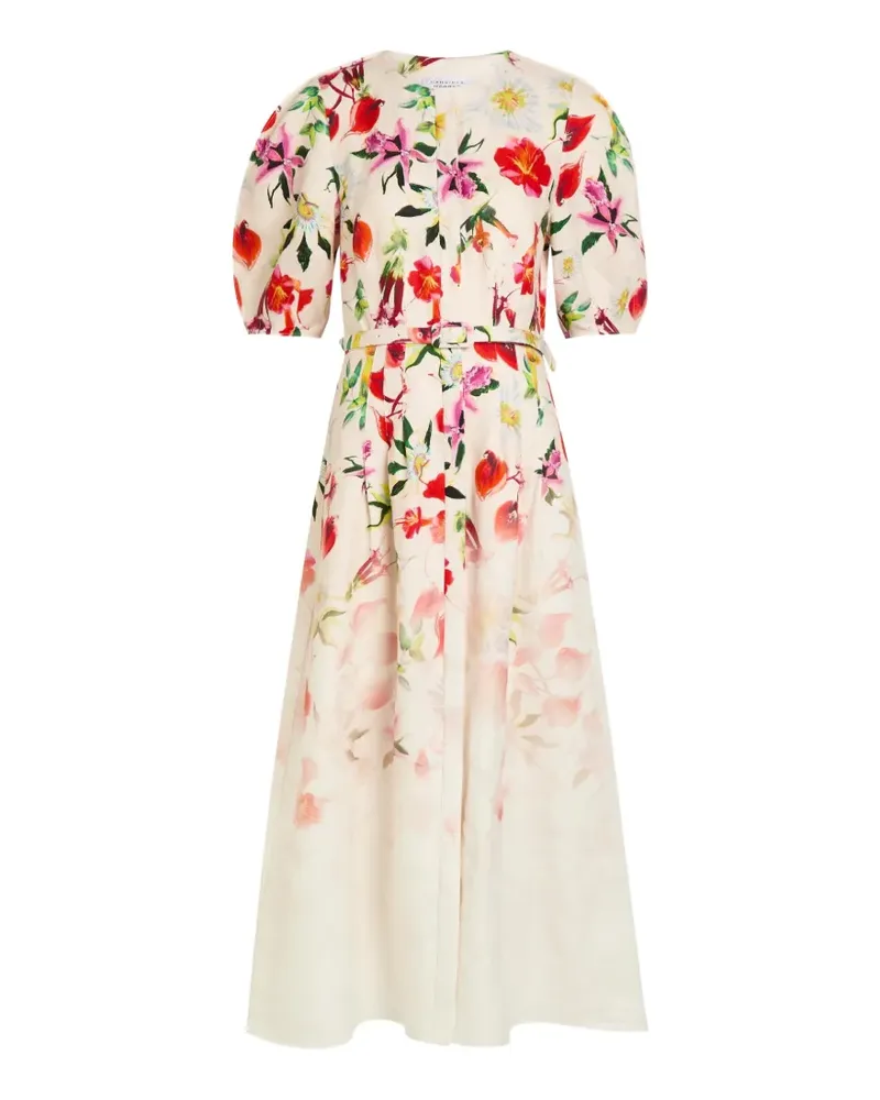 Gabriela Hearst Ignis Maxi-Hemdkleid mit Blumenprint - Nude Nude
