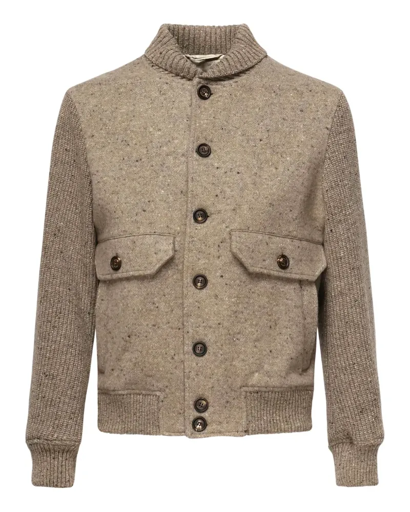 Eleventy Gerippte Jacke mit meliertem Effekt - Nude Nude