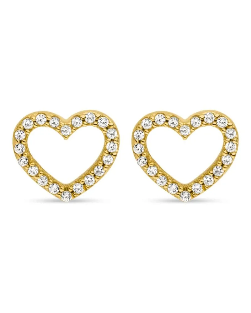 VEYNOU 14kt Heart Gelbgoldohrstecker mit Diamanten Gold