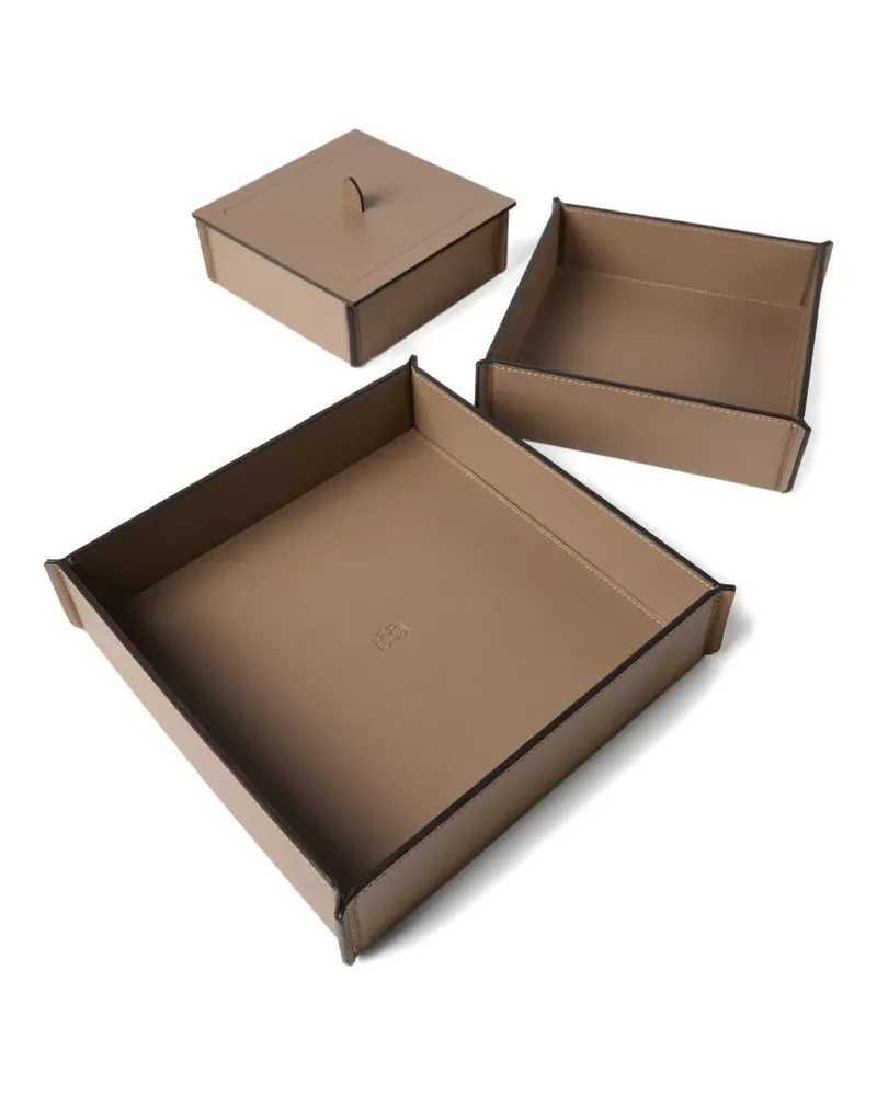 Brunello Cucinelli Boxen aus Leder (3er-Set) - Braun Braun