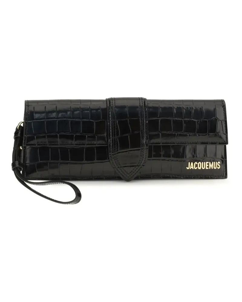 Jacquemus Le Bambino Clutch mit Kroko-Effekt - Schwarz Schwarz