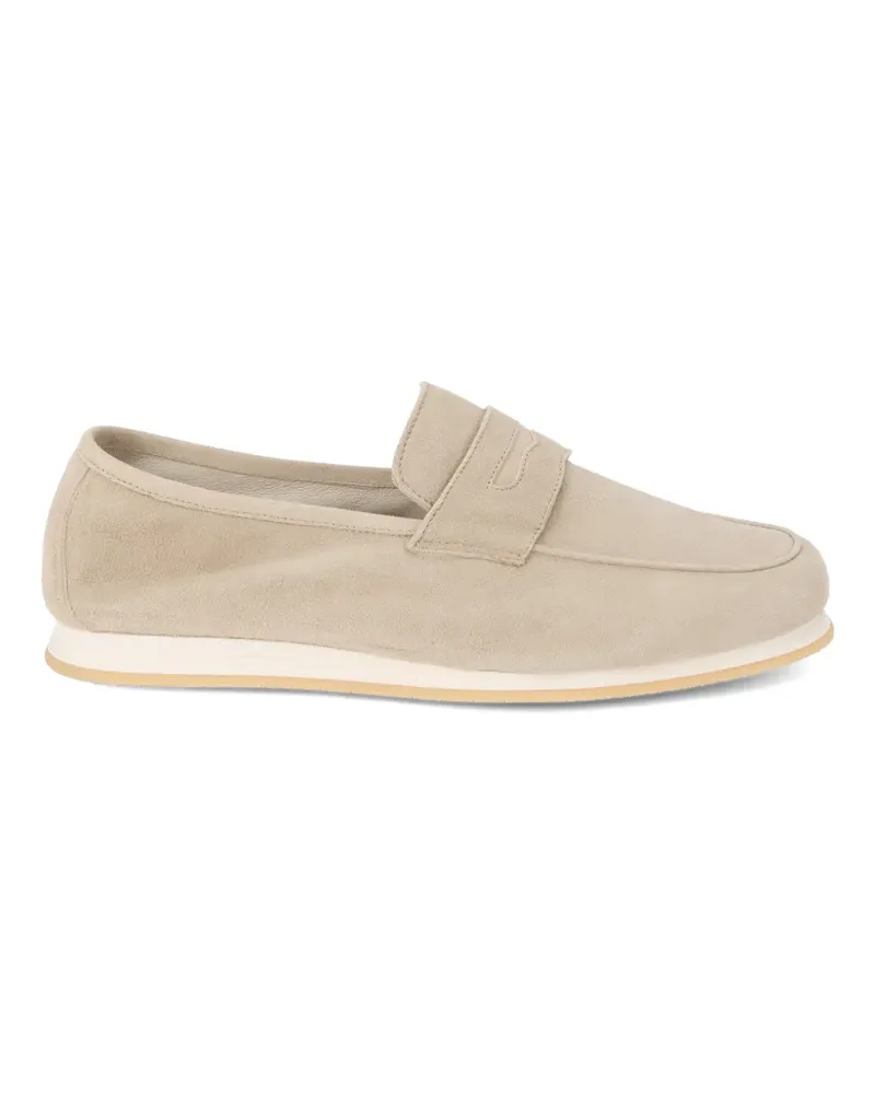Fedeli slip-on leather loafers - Nude Nude