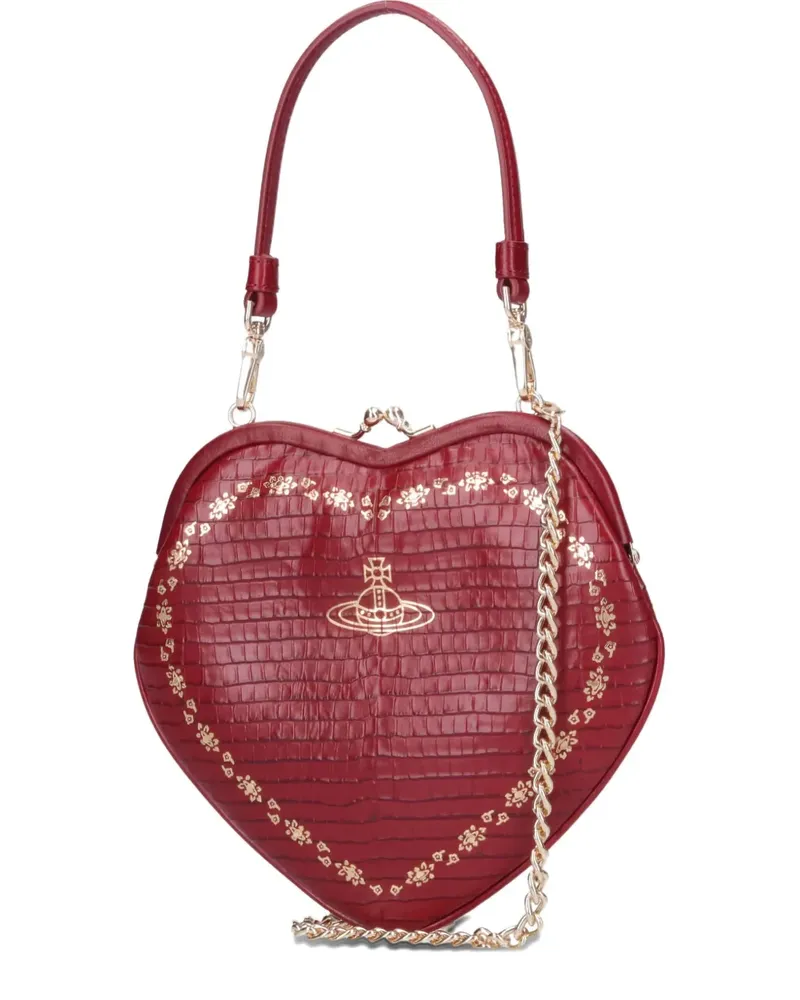 Vivienne Westwood Belle Heart Frame Tote Bag mit Kroko-Effekt - Rot Rot