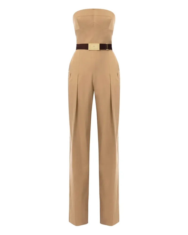 Elisabetta Franchi Jumpsuit mit Gürtel - Nude Nude