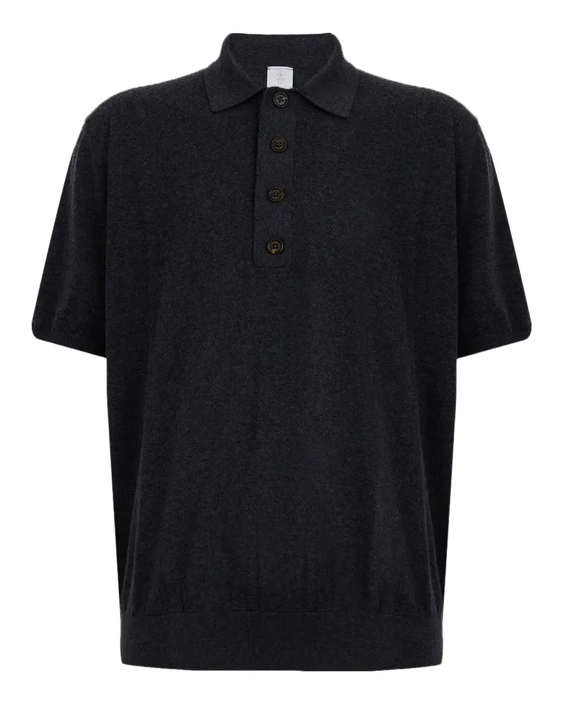 Eleventy Kurzärmeliges Poloshirt - Schwarz Schwarz