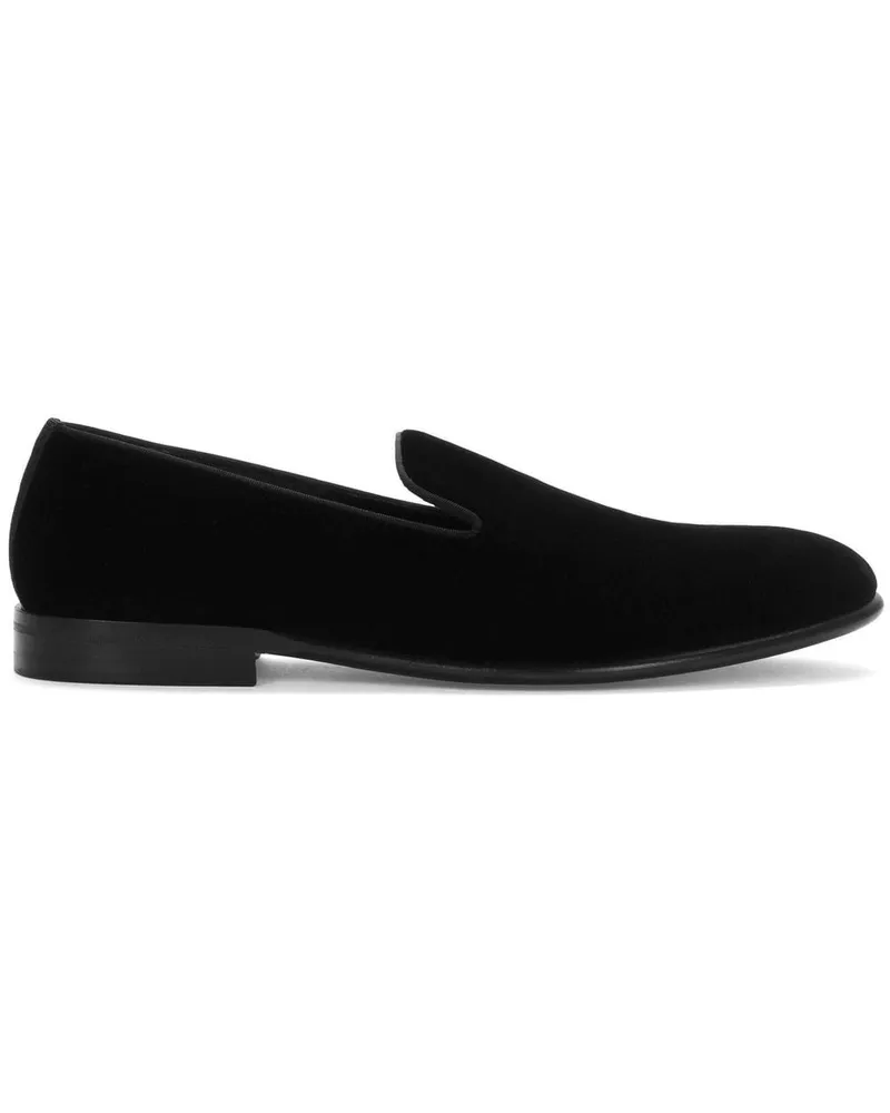 Dolce & Gabbana Klassische Samt-Slipper - Schwarz Schwarz