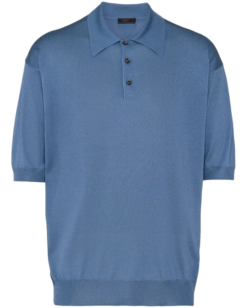 Prada Poloshirt aus Seide - Blau Blau