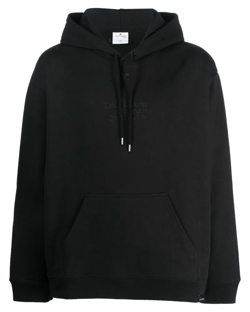 Courrèges Hoodie mit Logo-Stickerei - Schwarz Schwarz