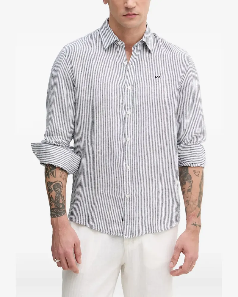 Michael Kors striped linen shirt - Weiß Weiß