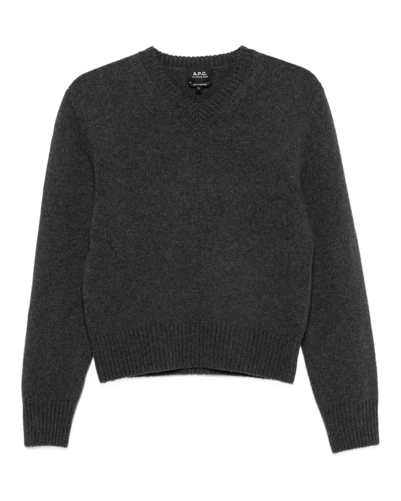 A.P.C. Pullover mit geripptem Saum - Grau Grau