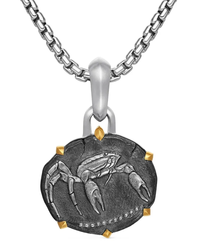 David Yurman 18kt Cancer Gelbgold- und Sterlingsilberanhänger 33mm Silber
