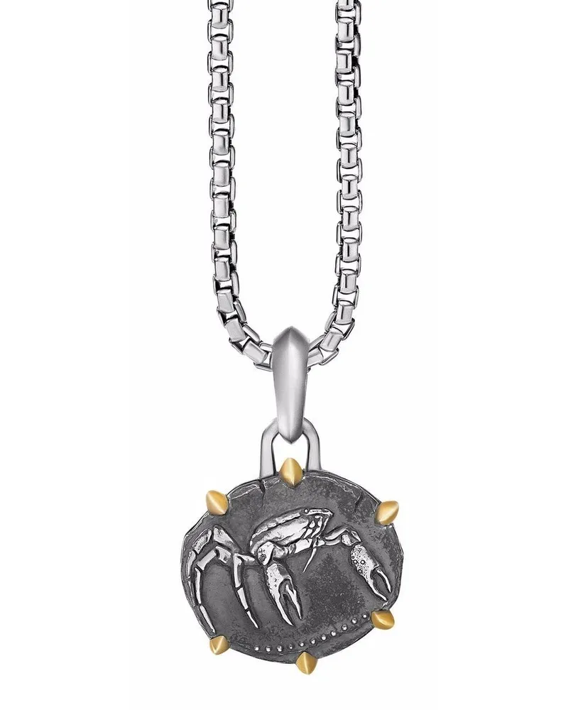 David Yurman 18kt Cancer Gelbgold- und Sterlingsilberanhänger 33mm Silber