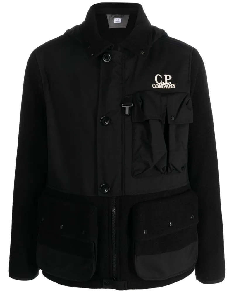 C.P. Company Kapuzenjacke mit Goggle-Detail - Schwarz Schwarz