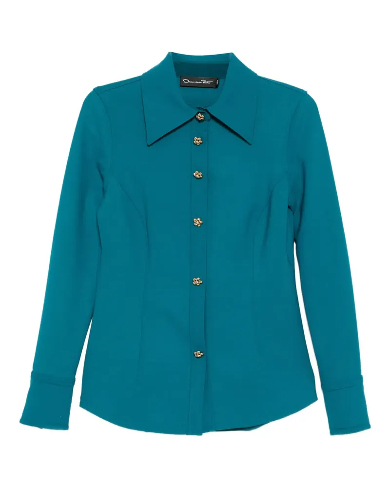 Oscar de la Renta Hemd mit Blumenmuster - Blau Blau
