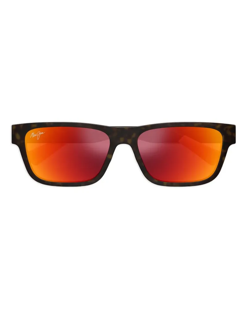Maui Jim Eckige MJ0628S Sonnenbrille in Schildpattoptik - Braun Braun
