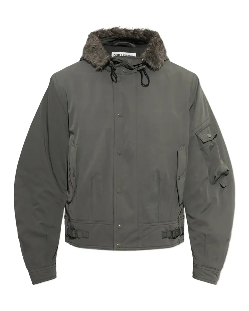 Our Legacy Orbit Jacke mit Faux Fur - Grau Grau