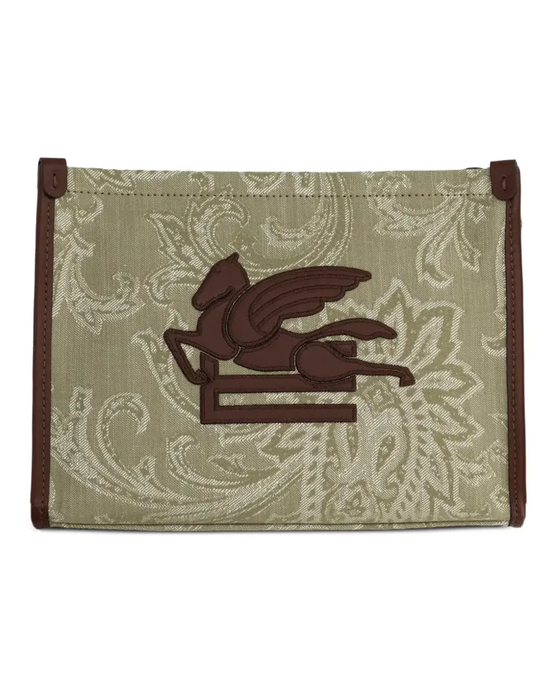 Etro paisley-print clutch bag - Grün Grün