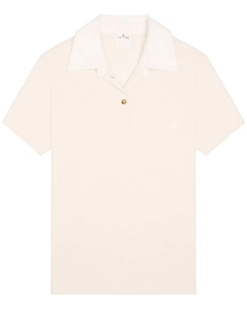 Courrèges Poloshirt mit Kontrastdetails - Weiß Weiß