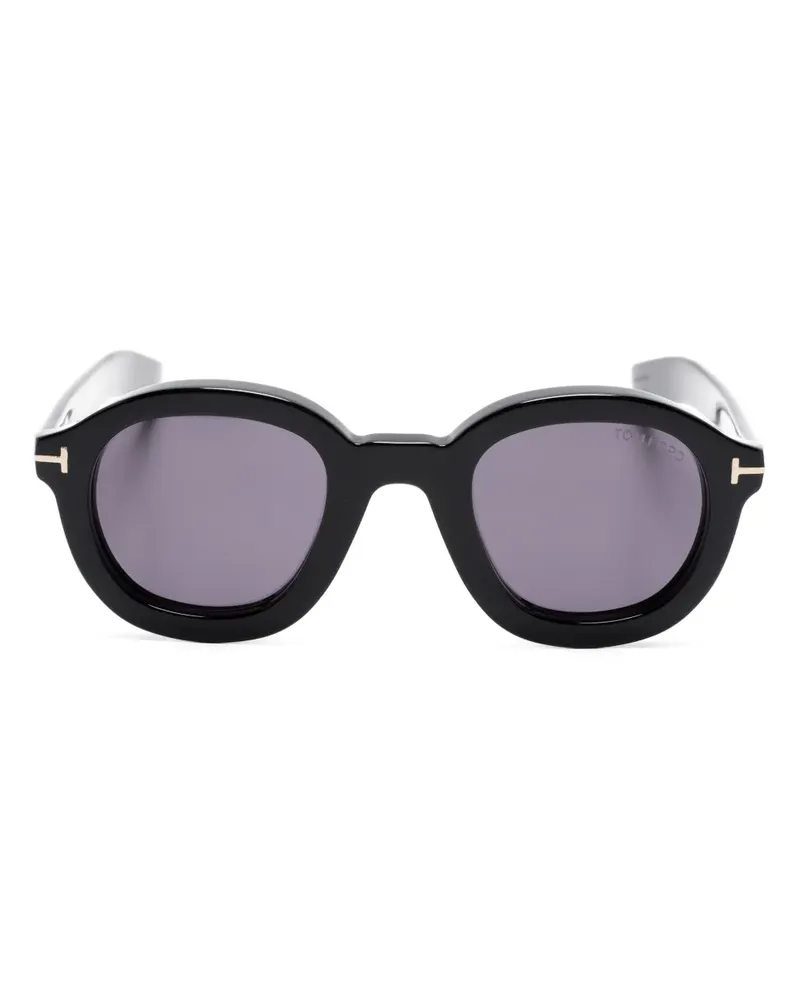 Tom Ford Raffa Sonnenbrille mit rundem Gestell - Schwarz Schwarz