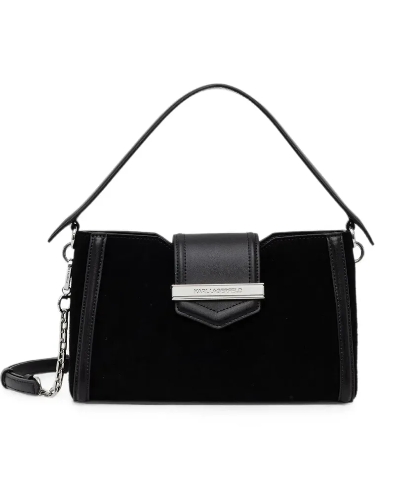 Karl Lagerfeld suede-panelled shoulder bag - Schwarz Schwarz