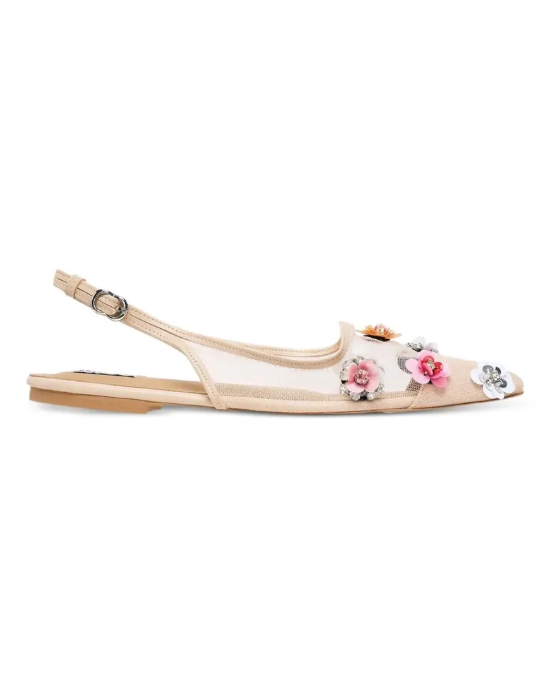 Pace Ava floral slingback flats - Weiß Weiß