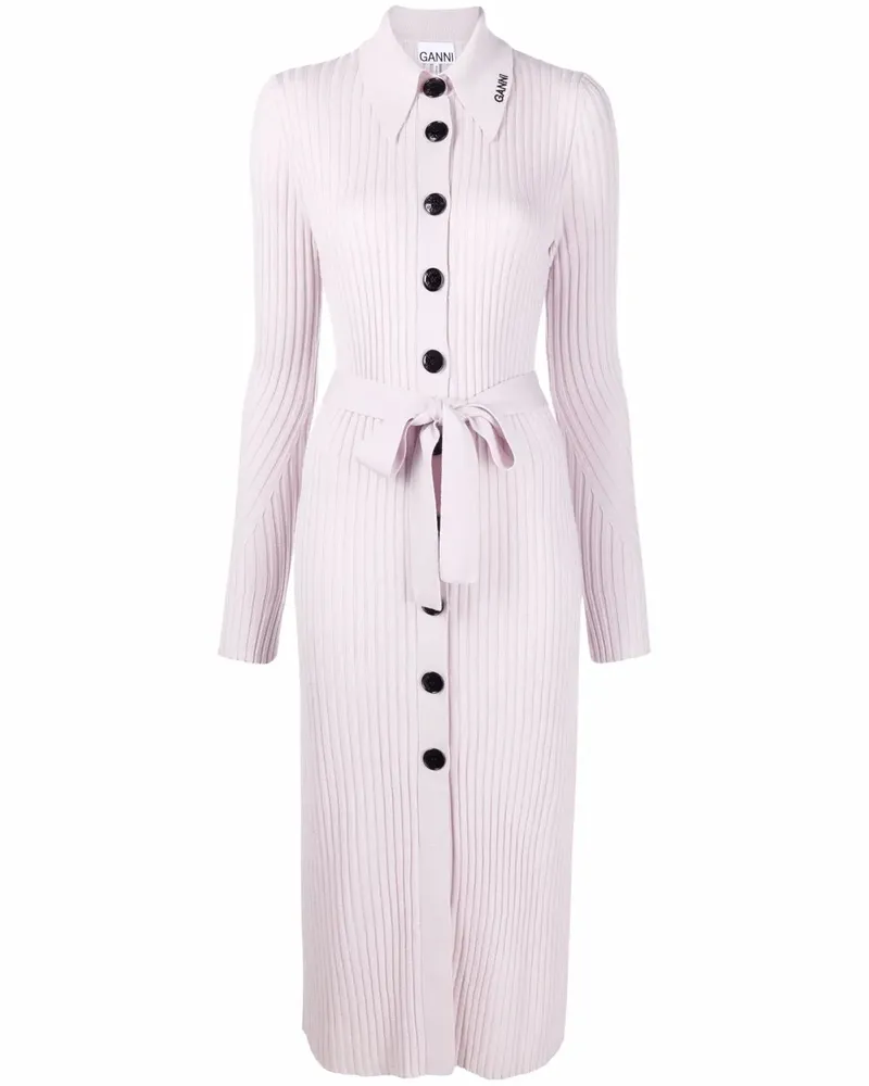 Ganni Geripptes Kleid - Violett Violett