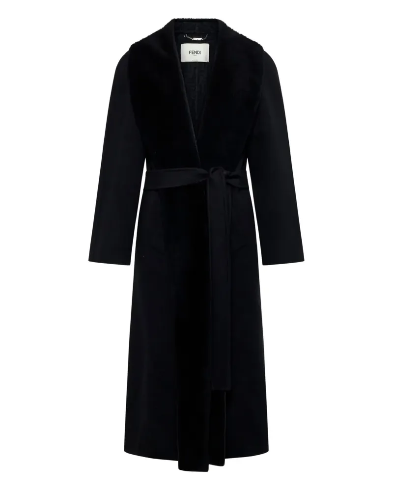 Fendi Mantel mit Gürtel - Schwarz Schwarz