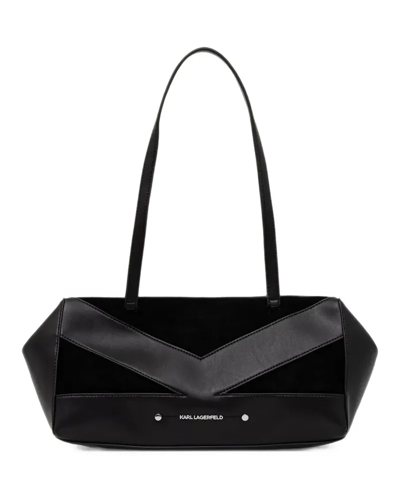 Karl Lagerfeld Schultertasche mit Wildledereinsätzen - Schwarz Schwarz