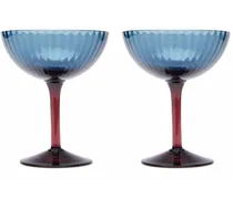 Set aus zwei Champagnergläsern - Blau