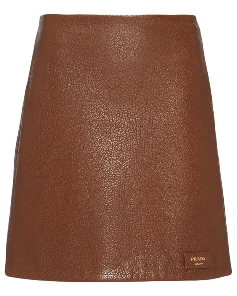 Prada Lederrock in A-Linie - Braun Braun