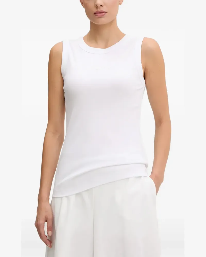 Sportalm logo-print ribbed top - Weiß Weiß
