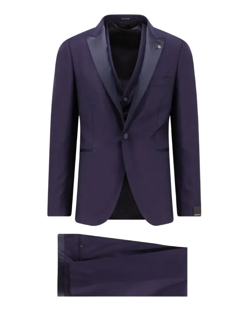 Tagliatore Anzug mit Satinrevers (3er-Set) - Violett Violett