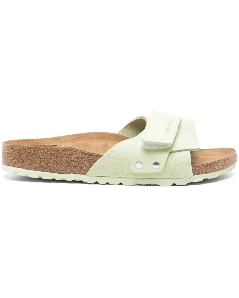 Birkenstock Kyoto Pantoletten aus Wildleder - Grün Grün