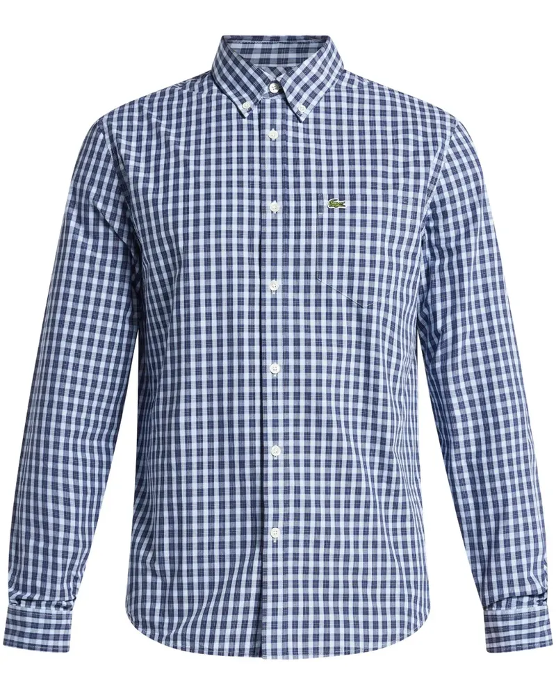 Lacoste Kariertes Popeline-Hemd - Blau Blau