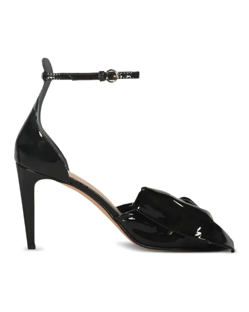 RED Valentino patent-finish knotted sandals - Schwarz Schwarz