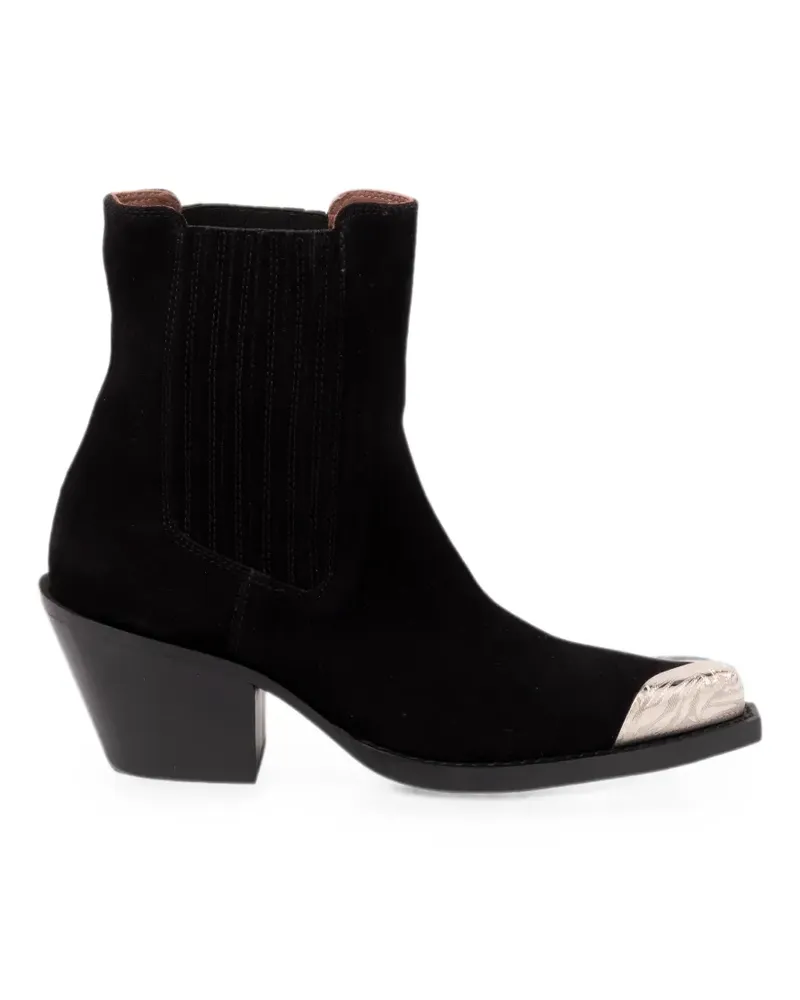 Paris Texas Dallas Cowboystiefel mit Metallspitze - Schwarz Schwarz