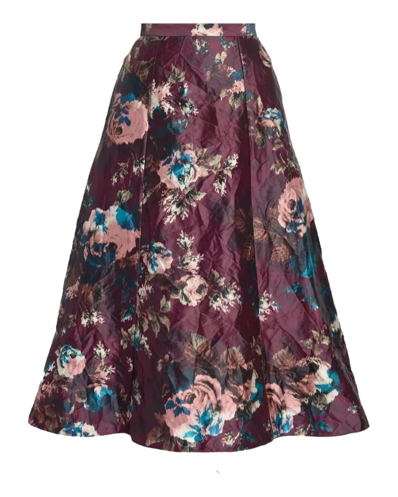 Erdem Midirock mit Blumenprint - Violett Violett