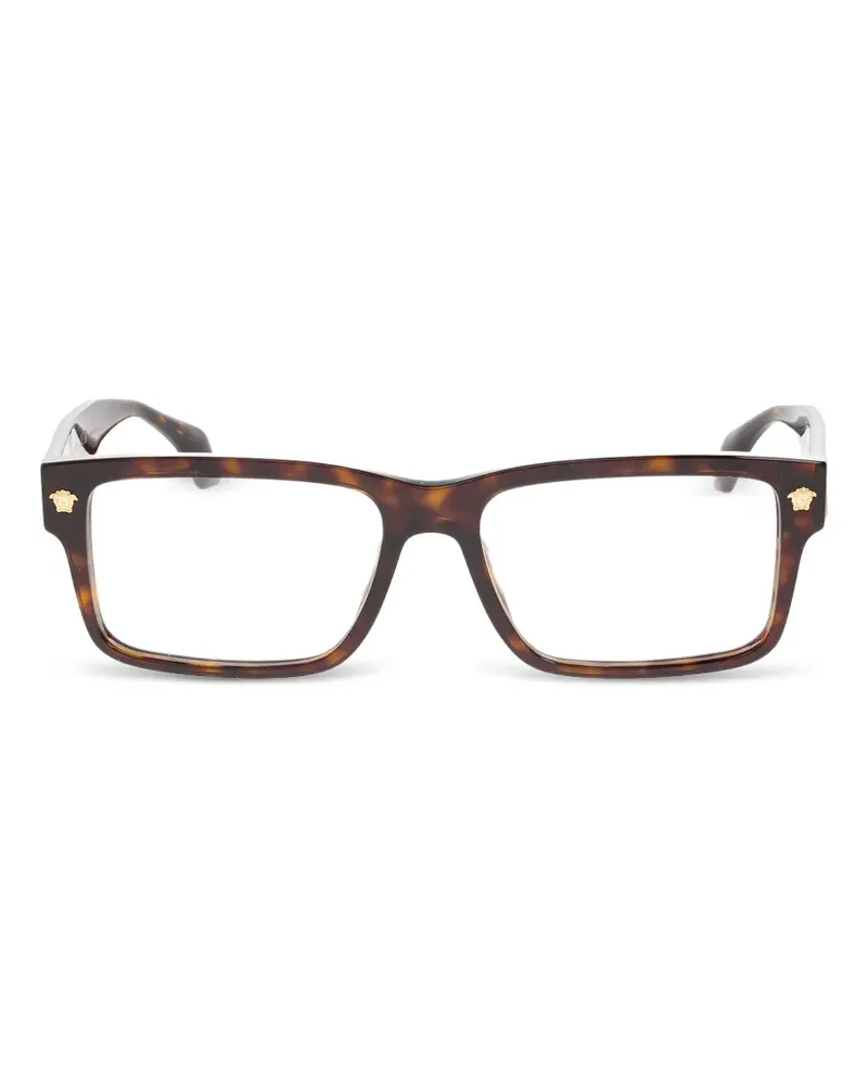 Versace Eckige Brille in Schildpattoptik - Braun Braun