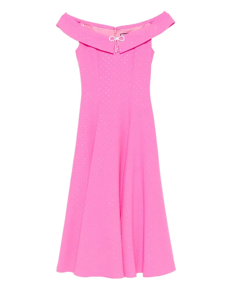 NISSA Schulterfreies Midikleid mit Schleifendetail - Rosa Rosa