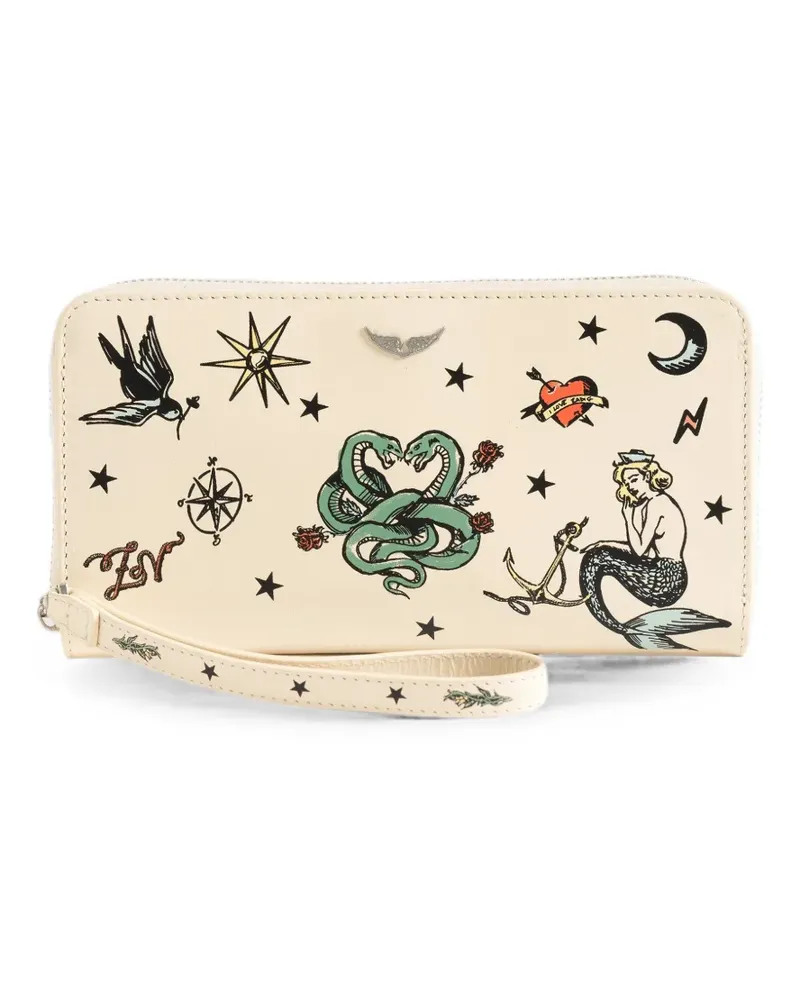 Zadig & Voltaire Compagnon tattoo wallet - Nude Nude