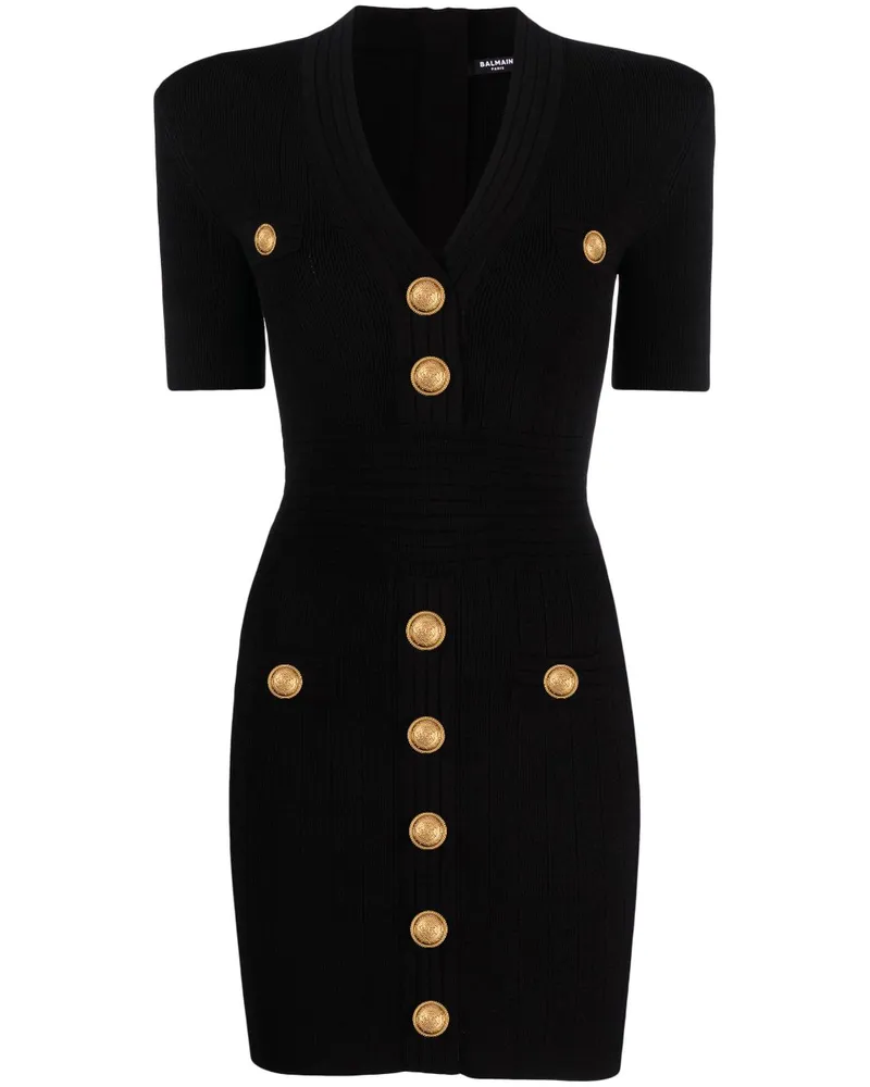 Balmain Gestricktes Minikleid - Schwarz Schwarz