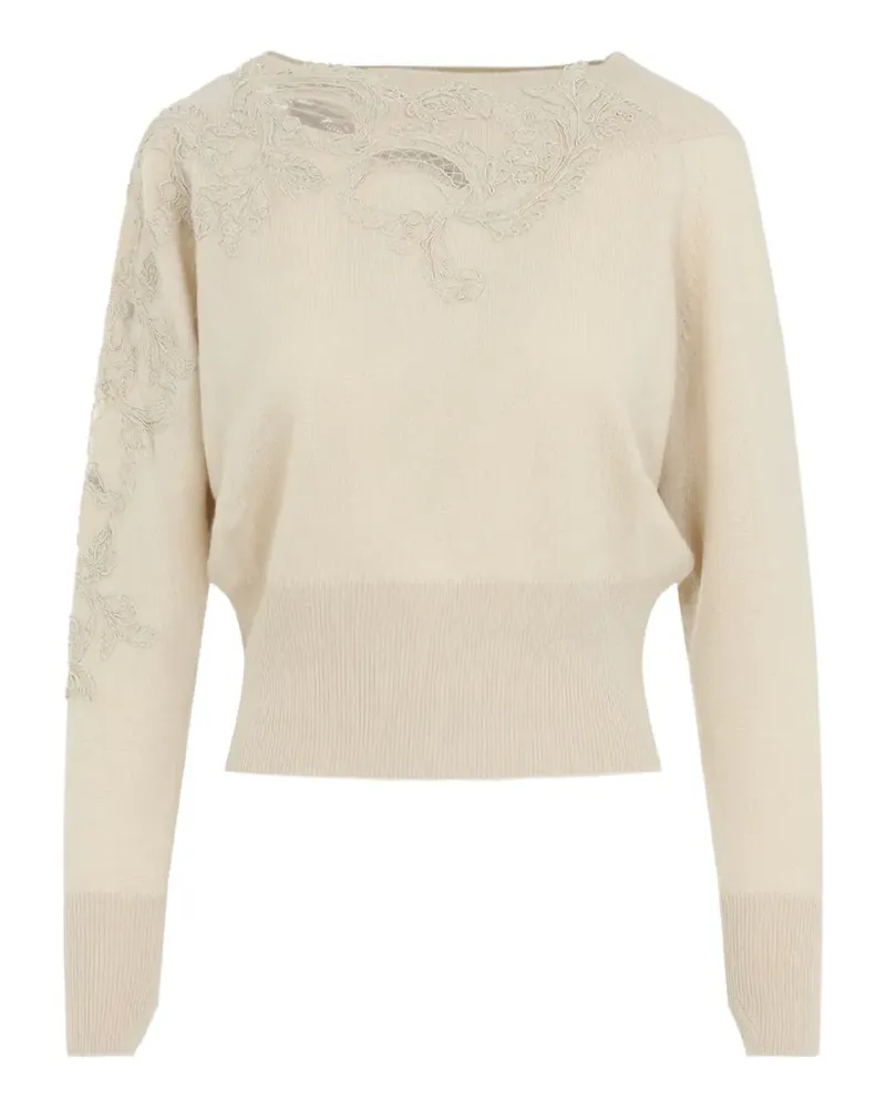Ermanno Scervino Kaschmirpullover mit Spitze - Nude Nude