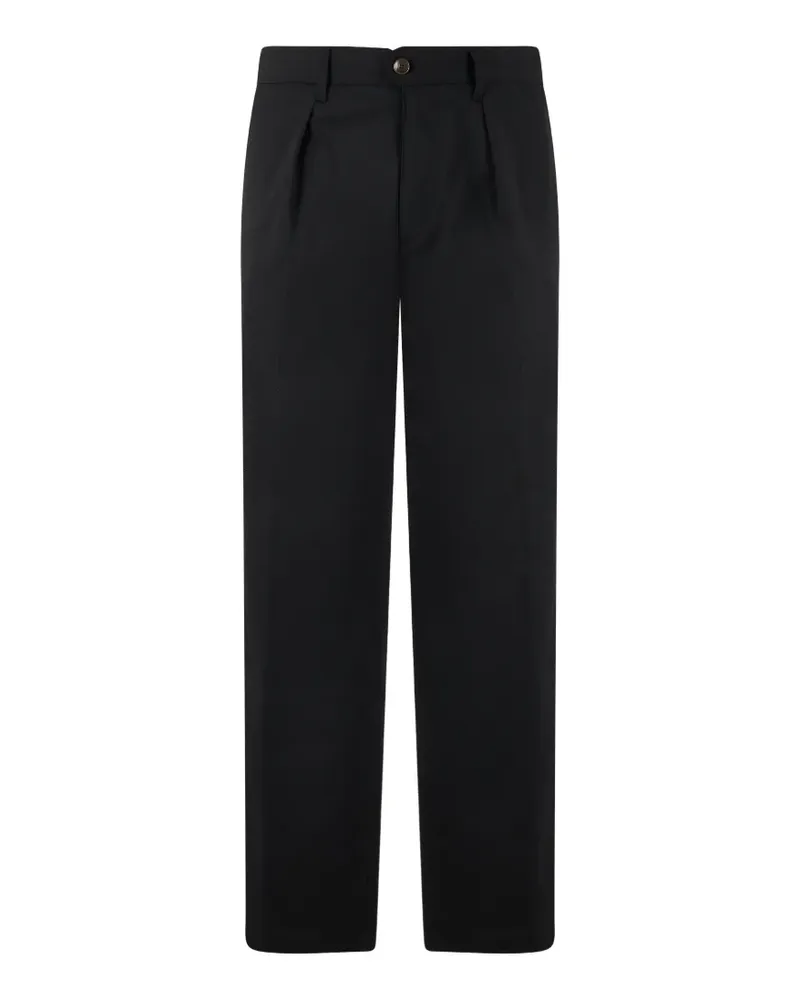 Slowear Straight-Leg-Hose mit Falten - Schwarz Schwarz